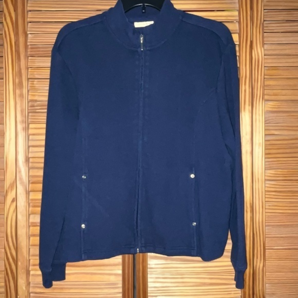 Hasting &‎ Smith Petite Navy Zippered Jacket